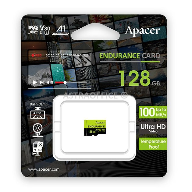 Apacer paměťová karta Endurance, 128GB, micro SDXC, AP128GEDM1D05-R, UHS-I U3 (Class 10), V30, A1