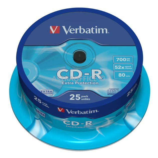 CD-R Verbatim DataLife Extra Protection 700 MB cake box 52x  25-pack