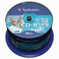 CD-R Verbatim DataLife PLUS 700 MB cake box 52x 50-pack Wide Printable