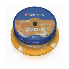 DVD-R Verbatim DataLife Plus 4.7 GB cake box 16x 25-pack Scratch Resistant Matte Silver