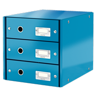 Zásuvkový box Leitz Click & Store se 3 zásuvkami - modrý