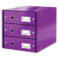 Zásuvkový box Leitz Click & Store se 3 zásuvkami - purpurový