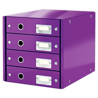 Zásuvkový box Leitz Click & Store se 4 zásuvkami - purpurový