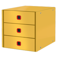 Zásuvkový box Leitz Click and Store COSY, 3 zásuvky, teplá žlutá