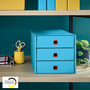 Zásuvkový box Leitz Click and Store COSY, 3 zásuvky, klidná modrá