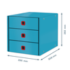 Zásuvkový box Leitz Click and Store COSY, 3 zásuvky, klidná modrá