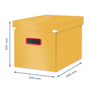 Čtvercová krabice Leitz Click and Store COSY, velikost L (A4), teplá žlutá