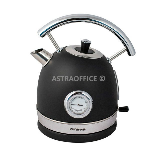 Retro konvice s analogovým teploměrem Hiluxe 5, 1850 - 2200W, černá, orava