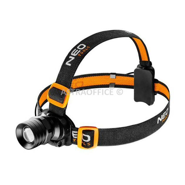 LED čelovka, 3xAAA, černá, funkce zoom, hliník, 250 lumenů