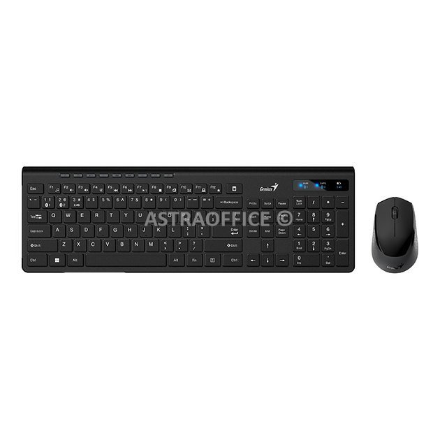 Genius SlimStar 8230, sada klávesnice s bezdrátovou optickou myší, 1x AA, 1x AA, CZ/SK, klasická, Dual-Mode typ bezdrátová, černá,