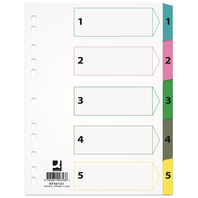 Papírový rozlišovač Q-Connect ,A4,bílý ,1-5