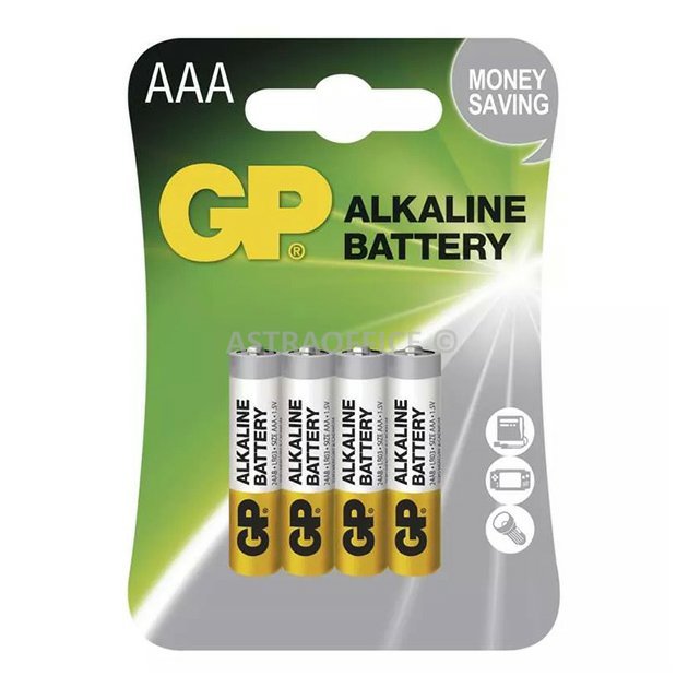Baterie alkalická, AAA (LR03), AAA, 1.5V, GP, blistr, 4-pack, Alkaline