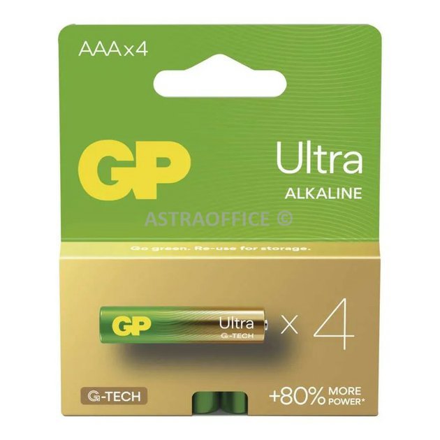 Baterie alkalická, AAA (LR03), AAA, 1.5V, GP, blistr, 4-pack, ULTRA