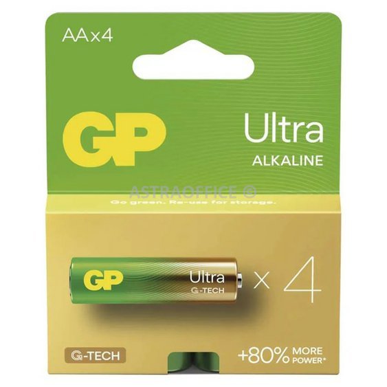 Baterie alkalická, AA (LR6), AA, 1.5V, GP, blistr, 4-pack, ULTRA