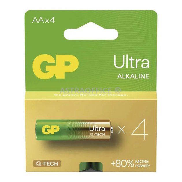 Baterie alkalická, AA (LR6), AA, 1.5V, GP, blistr, 4-pack, ULTRA