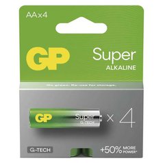 Baterie jednorázová alkalická, tužková, AA, 1.5V, GP, blistr, 4-pack, SUPER