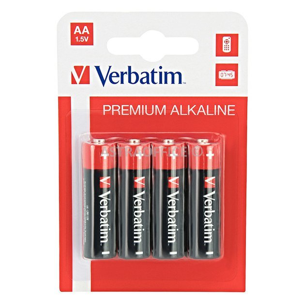 Baterie Premium alkaline VERBATIM AA 1,5V sada 4 ks