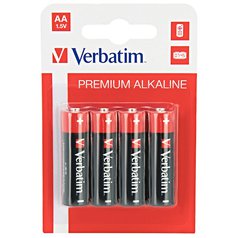 Baterie Premium alkaline VERBATIM AA 1,5V sada 4 ks