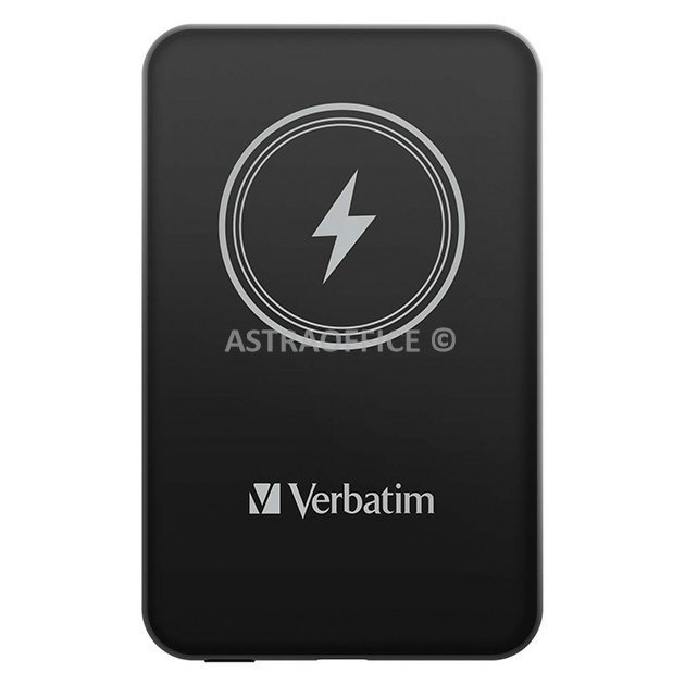 Verbatim, power banka s bezdrátovým nabíjením, 5V, nabíjení telefonu, 32240, 5 000mAh, magnetické připevnění, černá