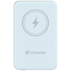Verbatim, power banka s bezdrátovým nabíjením, 5V, nabíjení telefonu, 32242, 5 000mAh, magnetické připevnění, modrá