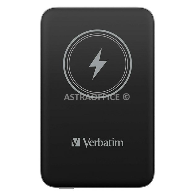 Verbatim, power banka s bezdrátovým nabíjením, 5V, nabíjení telefonu, 32245, 10 000mAh, magnetické připevnění, černá