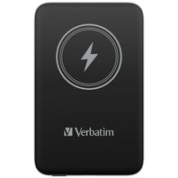 Verbatim, power banka s bezdrátovým nabíjením, 5V, nabíjení telefonu, 32245, 10 000mAh, magnetické připevnění, černá