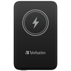 Verbatim, power banka s bezdrátovým nabíjením, 5V, nabíjení telefonu, 32245, 10 000mAh, magnetické připevnění, černá