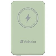 Verbatim, power banka s bezdrátovým nabíjením, 5V, nabíjení telefonu, 32246, 10 000mAh, magnetické připevnění, zelená