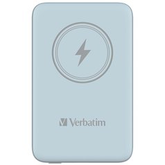 Verbatim, power banka s bezdrátovým nabíjením, 5V, nabíjení telefonu, 32247, 10 000mAh, magnetické připevnění, modrá