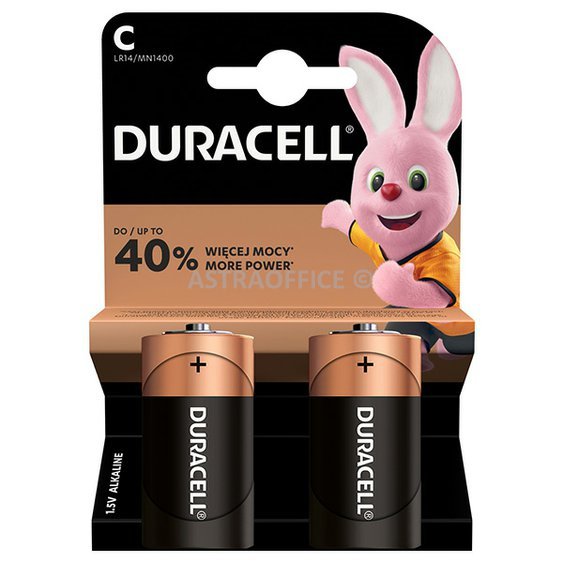 Baterie alkalická, C (LR14), malý monočlánek, C, 1.5V, Duracell, blistr, 2-pack, 42341