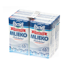 mléko Kunín Lactel polotučné 1l  balení 4x1 l