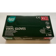Rukavice vinylové SaniForm bezpudrové XL 100 kusů