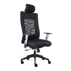 Kancelářská židle LEXA s 3D podhlavníkem a područkami, řada KLASIK