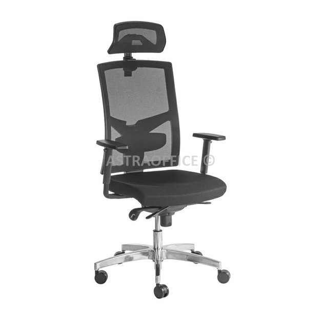 Kancelářská židle GAME ŠÉF VIP s 3D podhlavníkem a područkami na hliníkovém kříži, řada EMPIRE