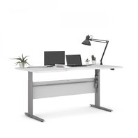 Výškově nastavitelný psací stůl Office 80400/320 bílá/silver grey