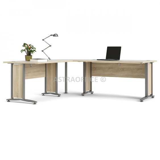 Rohový psací stůl Office 80400/72 dub sonoma/silver grey