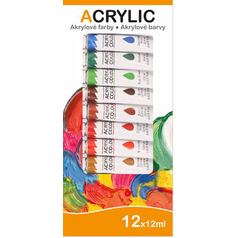 Barvy akrylové sada 12-ti barev  12 ml