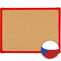 Korková nástěnka boardOK s červeným rámem 60x45