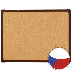 Korková nástěnka boardOK s hnědým rámem 60x45