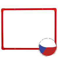 Lakovaná tabule boardOK na fixy s červeným rámem 60x45