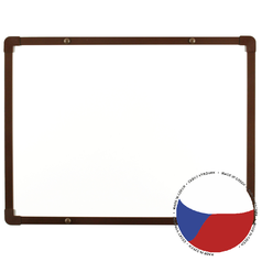 Lakovaná tabule boardOK na fixy s hnědým rámem 60x45